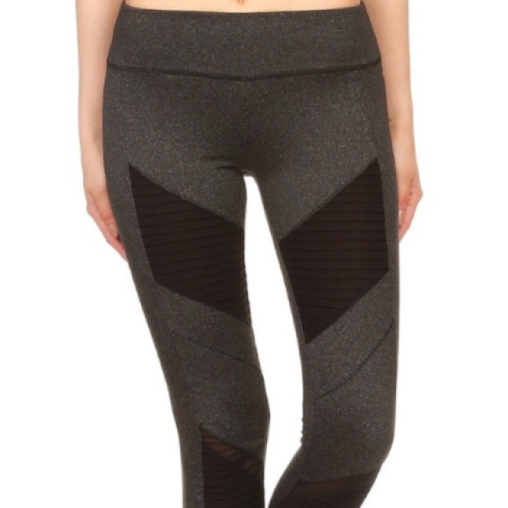 Athleisure Moto Comfy Style Leggings Grey & Black - Picture 7 of 7